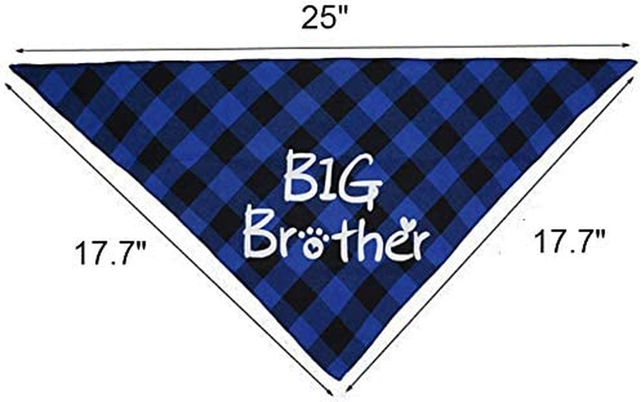 Big Brother Dog Bandanas Plaid Pregnancy Dog Bandana Reversible Triangle Bibs Pet Scarf Accessories Animals & Pet Supplies > Pet Supplies > Dog Supplies > Dog Apparel Busypaws   