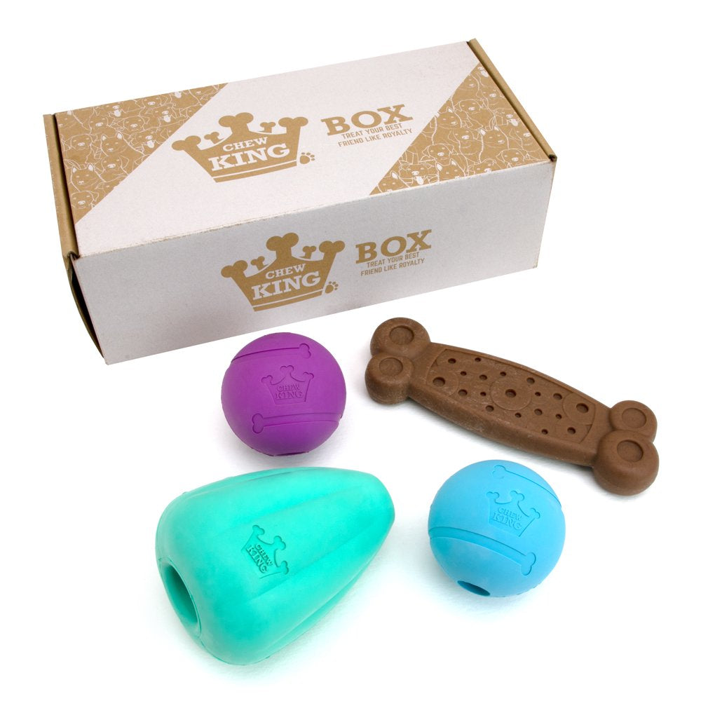 Chew King Dog Toy Box Large - Durable Fetch Balls, Treater and Chewing Toy Collection Animals & Pet Supplies > Pet Supplies > Dog Supplies > Dog Toys Sport Pet XL  