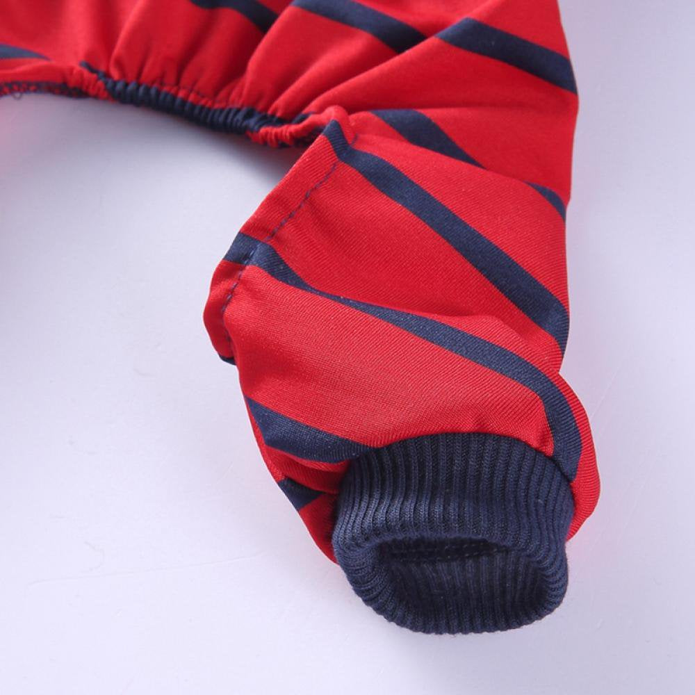 Lemetow Cotton Stripe Pets Dogs 4 Legged Pajamas Homewear Puppy Apparel Jumpsuit Homewear All Seasons Romper Animals & Pet Supplies > Pet Supplies > Dog Supplies > Dog Apparel LEMETOW   
