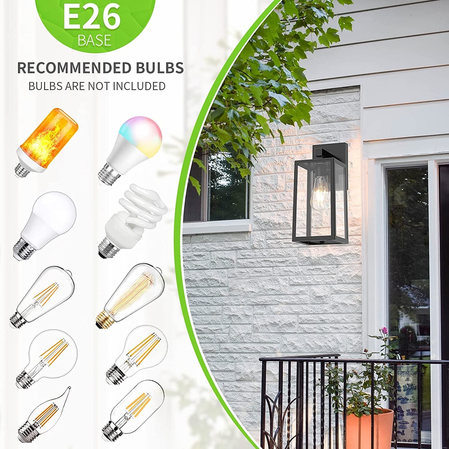 Maxvolador Outdoor Wall Sconce, Exterior Waterproof Wall Lantern Light Fixtures, Black Porch Lights with Toughened Glass Shade, Anti-Rust E26 Socket Front Door Wall Mount Lighting for Garage, 2 Pack Animals & Pet Supplies > Pet Supplies > Dog Supplies > Dog Apparel MAXvolador   