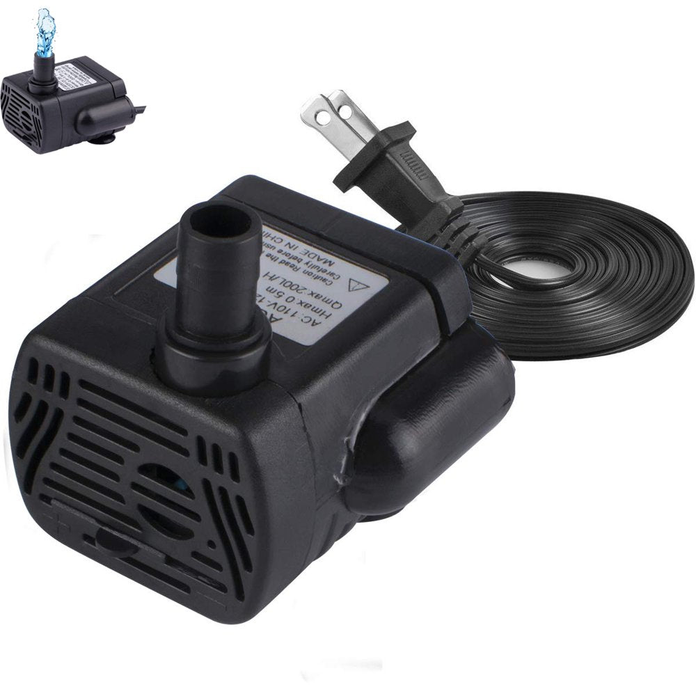 Demoetu 4W Submersible Water Pump, 300L/H Animals & Pet Supplies > Pet Supplies > Fish Supplies > Aquarium & Pond Tubing Demoetu   