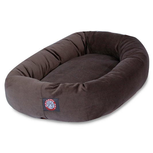 Majestic Pet Suede Bagel Dog Bed Machine Washable Chocolate Large 40" X 29" X 9" Animals & Pet Supplies > Pet Supplies > Cat Supplies > Cat Beds Majestic Pet Products Large (40") Chocolate 