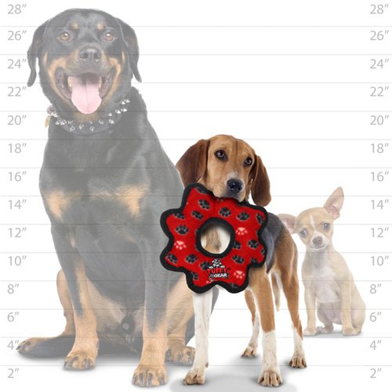 Tuffy Jr Gear Ring Red Paw Durable Dog Toy Animals & Pet Supplies > Pet Supplies > Dog Supplies > Dog Toys VIP Products   