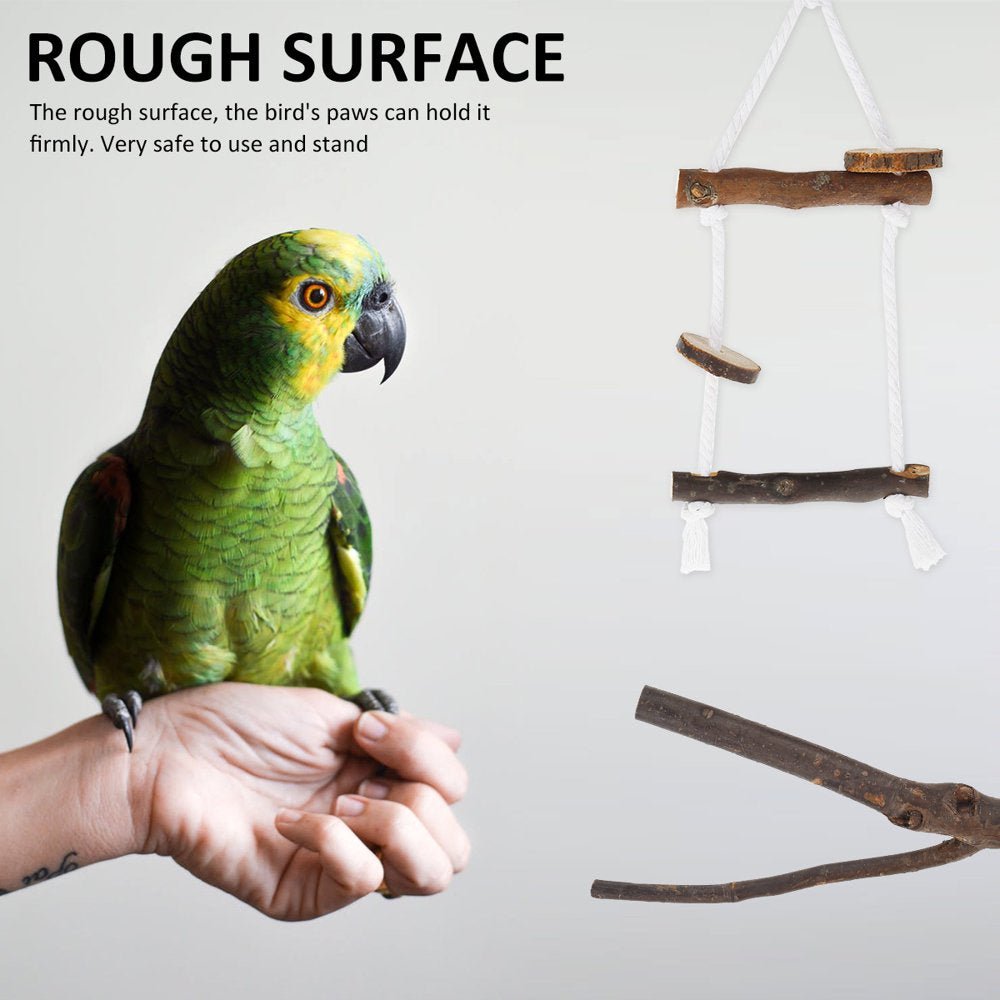 Harupink Parrot Bird Perches Natural Wood Bird Standing Stick Parrot Perch Stand Platform Wooden Exercise Climbing Paw Grinding Toy Birdcage Accessories for Parakeet Parrot Budgie Lovebirds Animals & Pet Supplies > Pet Supplies > Bird Supplies > Bird Cage Accessories Harupink   