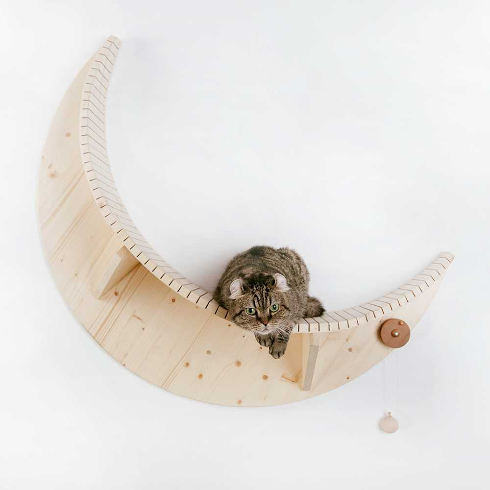 Luna Crescent Moon Shape Wall Mounted Cat Bed Animals & Pet Supplies > Pet Supplies > Cat Supplies > Cat Beds Myzoo   