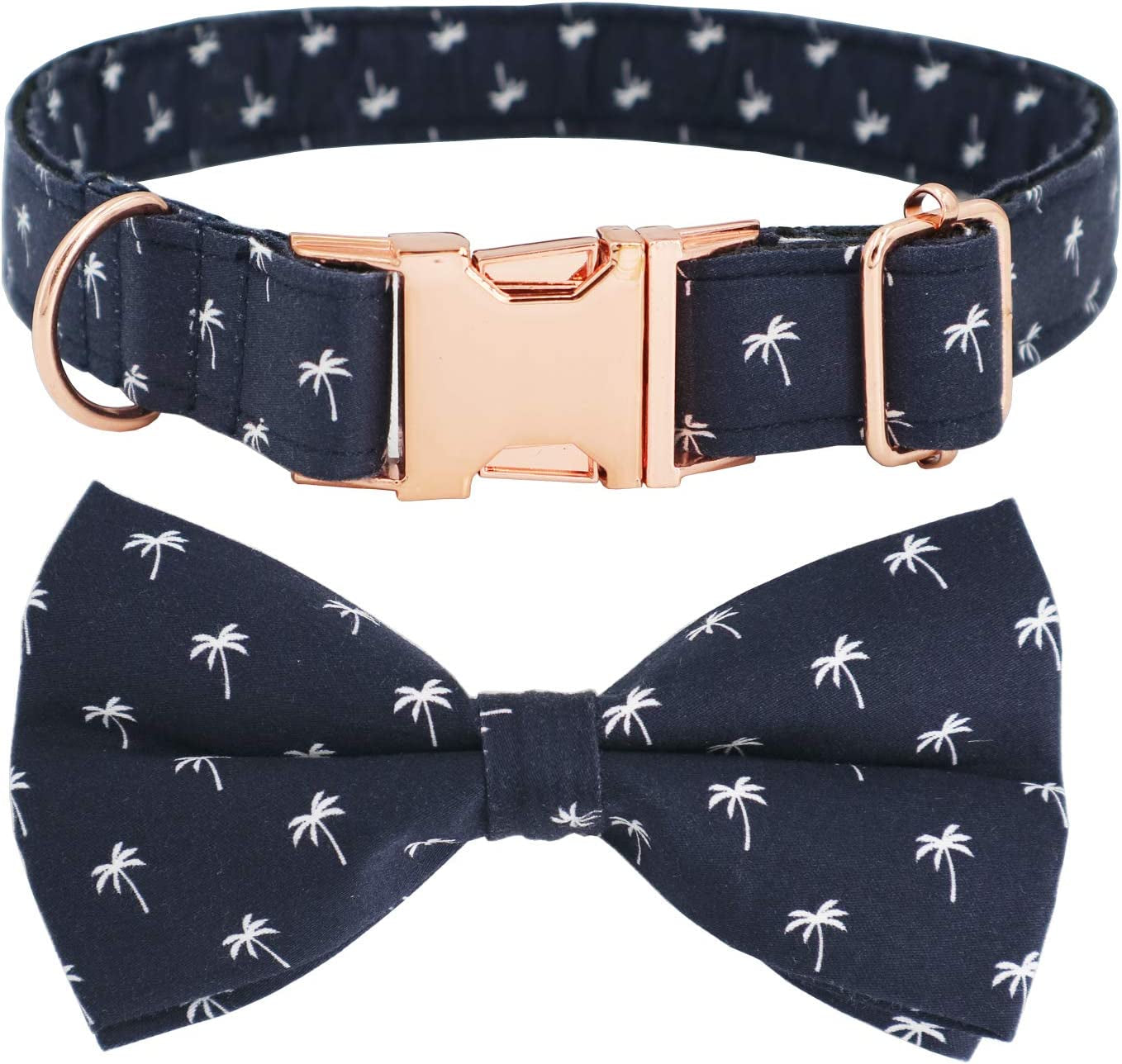 Bow Tie Dog Collar Rose Gold Dog Collar White Navy Bowtie Dog Collar Summer Dog Collar(M) Animals & Pet Supplies > Pet Supplies > Dog Supplies > Dog Apparel T.A bird   