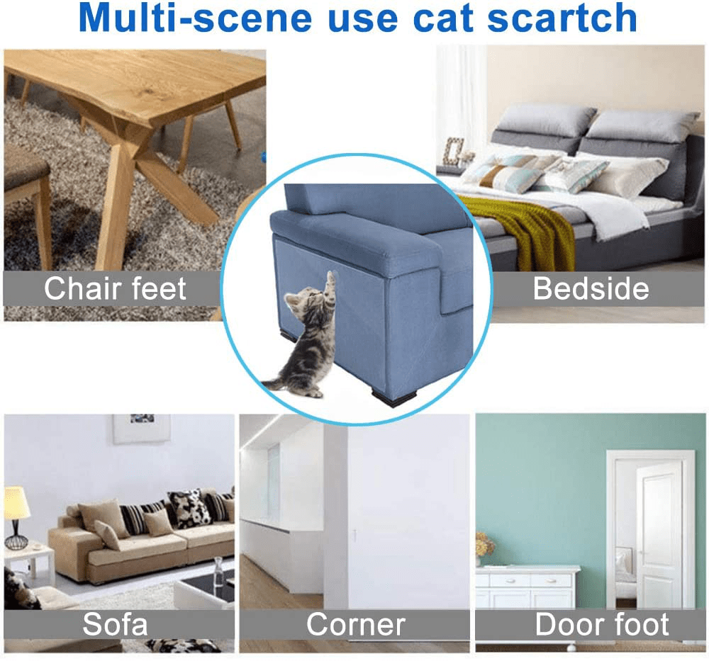 10Pack Cat Scratcher, Cat Scratch Deterrent Tape, Cat Repellent for Furniture, Cat Couch Protector, Cat Scratching Pad, Cat Training Tape, Protector for Couch, Carpet, Doors, Pet & Kid Safe