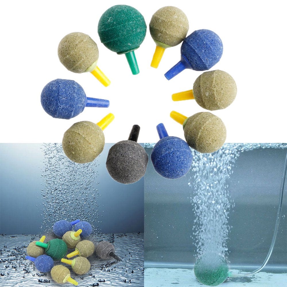 10Pcs Air Stone Reusable Aquarium Air Pump Accessories Diffuser round Stones
