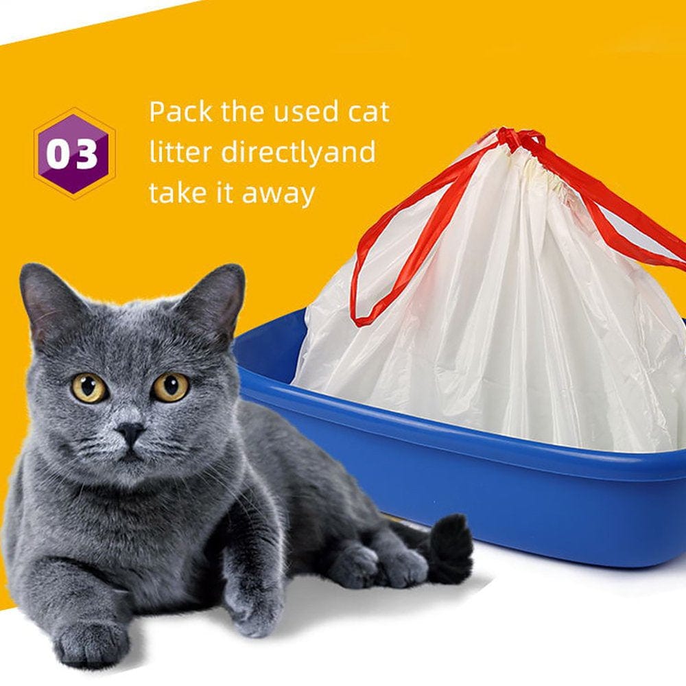 10Pcs Cat Litter Box Liner Smooth Drawstring Bag Leakproof Extra Large Universal Animals & Pet Supplies > Pet Supplies > Cat Supplies > Cat Litter Box Liners ASCZOV   