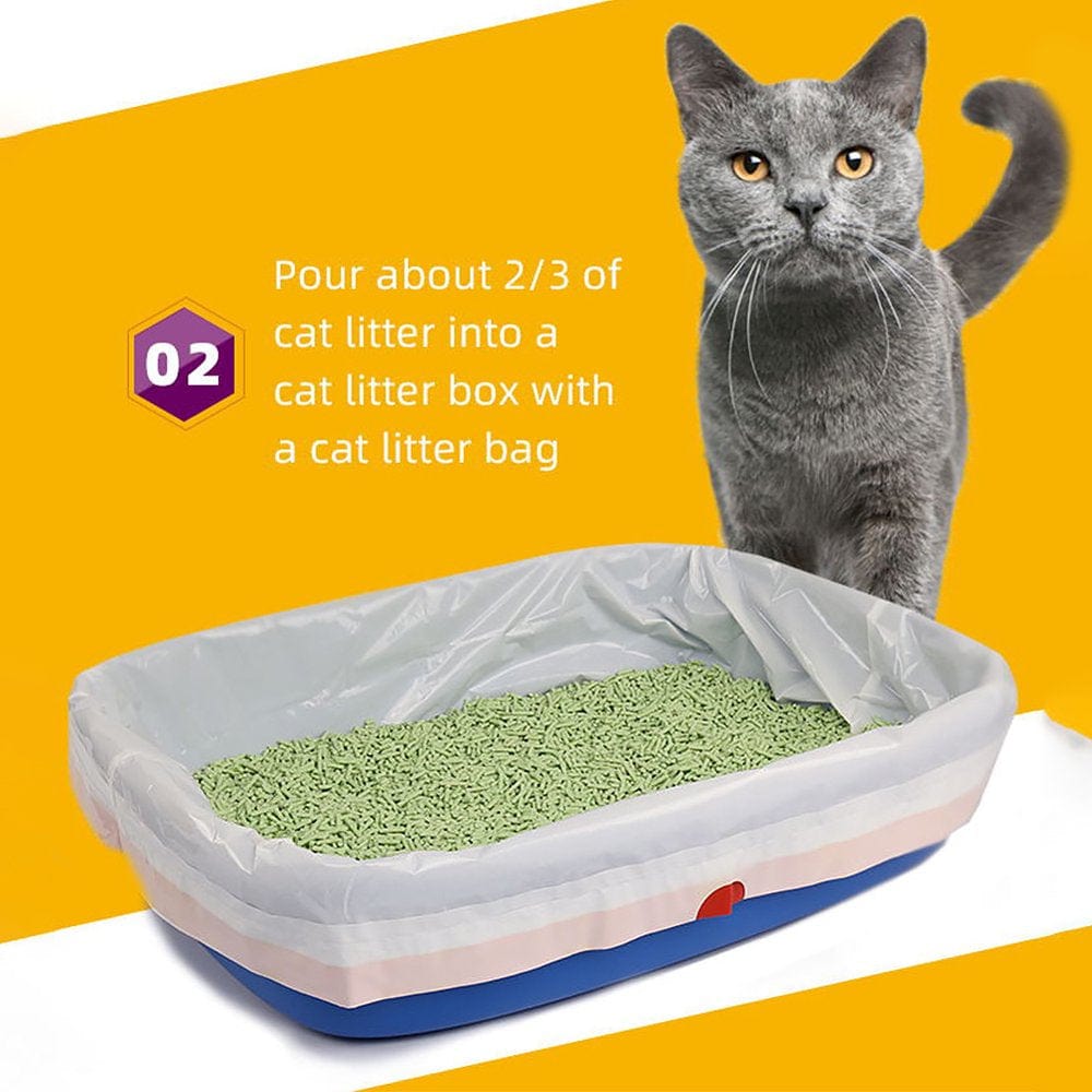 10Pcs Cat Litter Box Liner Smooth Drawstring Bag Leakproof Extra Large Universal Animals & Pet Supplies > Pet Supplies > Cat Supplies > Cat Litter Box Liners ASCZOV   