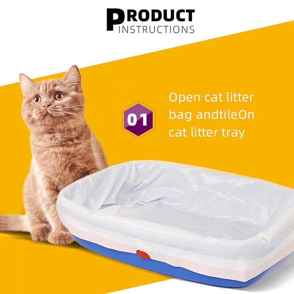 10Pcs Cat Litter Box Liner Smooth Drawstring Bag Leakproof Extra Large Universal Animals & Pet Supplies > Pet Supplies > Cat Supplies > Cat Litter Box Liners ASCZOV   