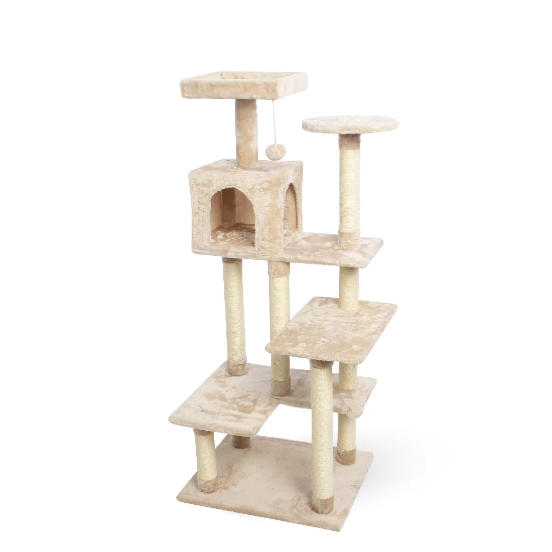 CUPETS Cat Condo 54" Cat Tree Pet Furniture with Cat Scratching Post for Cats and Kittens