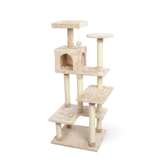 CUPETS Cat Condo 54" Cat Tree Pet Furniture with Cat Scratching Post for Cats and Kittens Animals & Pet Supplies > Pet Supplies > Cat Supplies > Cat Furniture Automart   