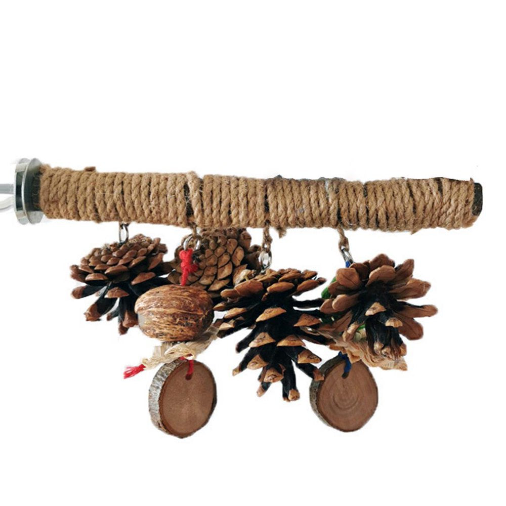 Fovolat Bird Perch - Bird Cage Perch Bird Stand - Natural Wood Bird Perches Parakeet Toys Bird Cage Accessories for Parrots Conures Budgies Finches,With Pine Cones Animals & Pet Supplies > Pet Supplies > Bird Supplies > Bird Cages & Stands FG01077   