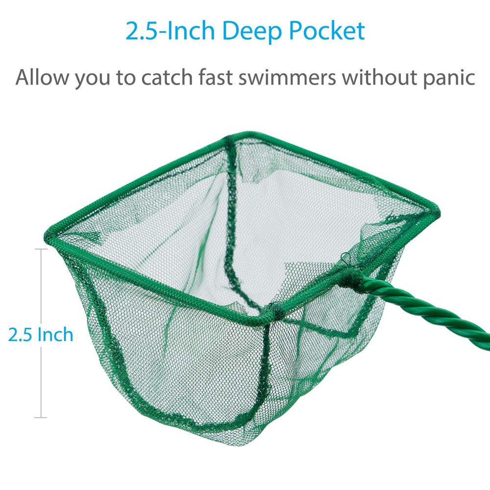 Pawfly 4 Inch Aquarium Net Fine Mesh Small Fish Catch Nets with Plastic Handle - Green 1 Pack Animals & Pet Supplies > Pet Supplies > Fish Supplies > Aquarium Fish Nets Pawfly   