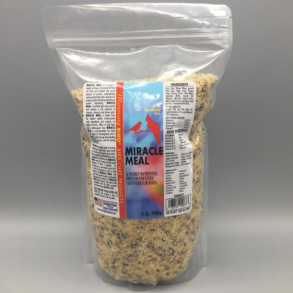 Morning Bird Miracle Meal Domesticated Bird Food Animals & Pet Supplies > Pet Supplies > Bird Supplies > Bird Food Morning Bird Products 2 lbs  