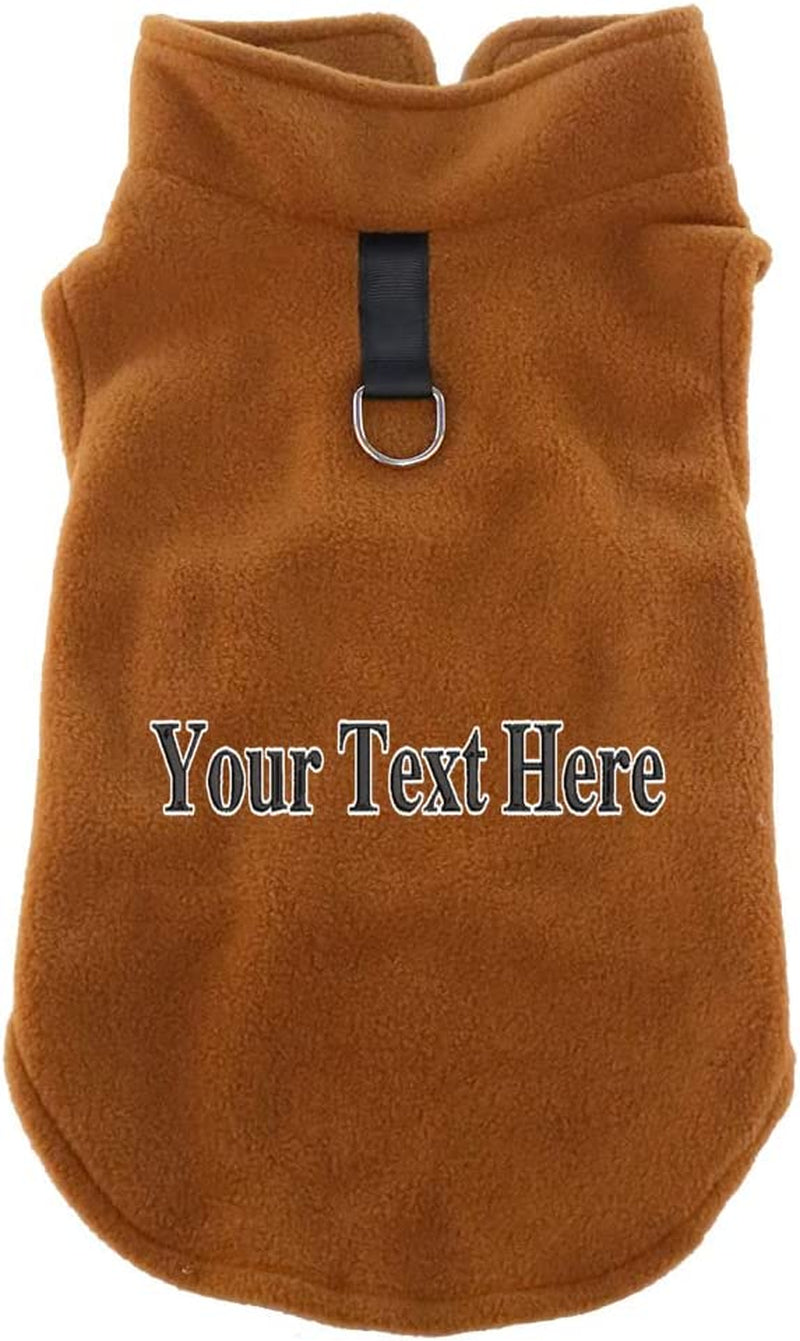 Personalized Embroider Dog Fleece Vest Sweater Winter Custom Text Fleece Jacket for Small and Medium Dogs with D-Ring Leash Cold Weather Coat Hoodie for XS S M Dogs Boy or Girls Animals & Pet Supplies > Pet Supplies > Dog Supplies > Dog Apparel women want me fish fear me Brown Small 