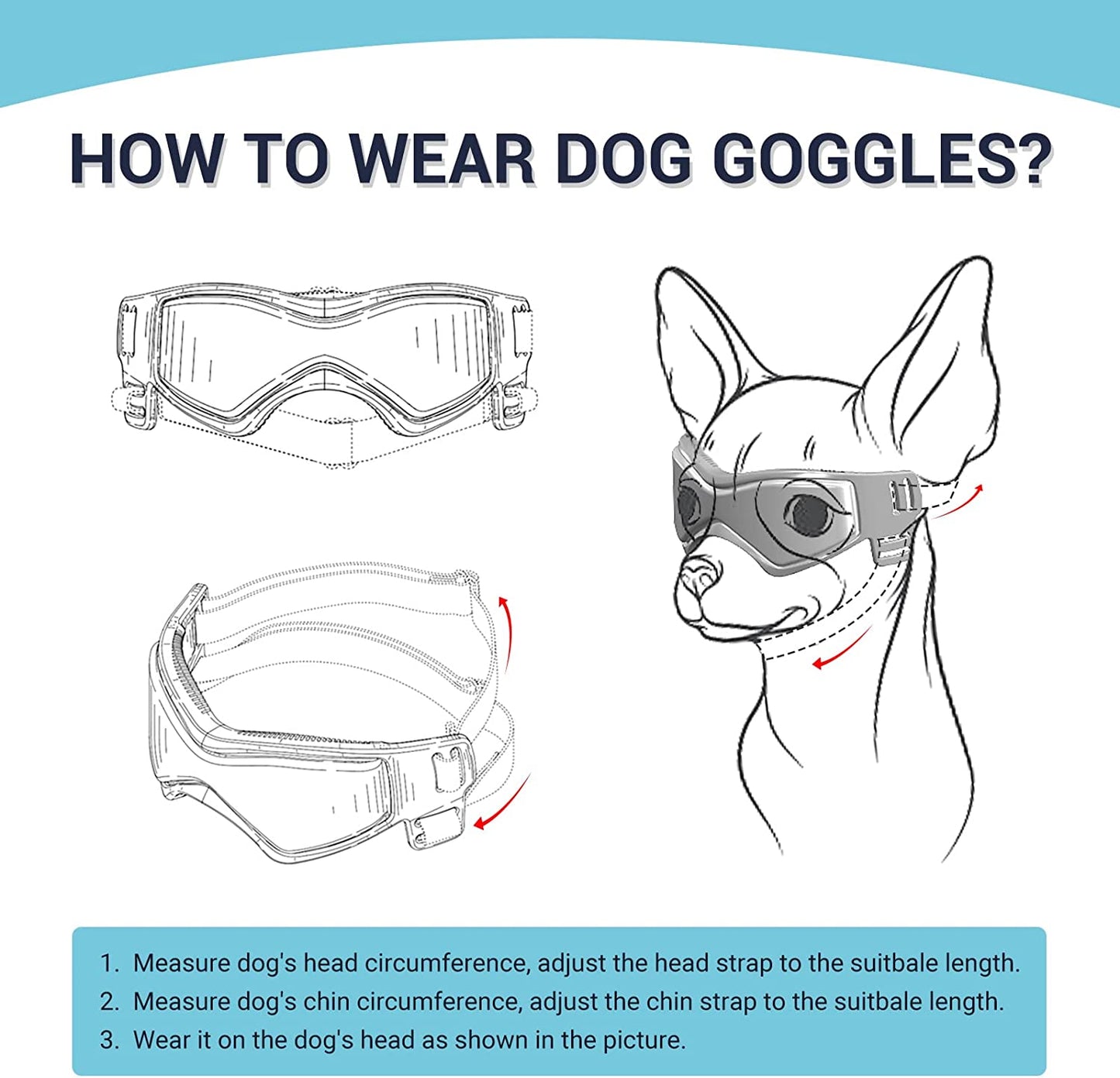 PETLESO Dog Goggles Small Breed, UV Protection Dog Sunglasses Medium Breed Dog Goggles for Medium Dog Outdoor Riding Driving, Medium Black Animals & Pet Supplies > Pet Supplies > Dog Supplies > Dog Apparel PETLESO   