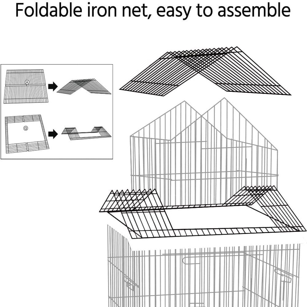 Jingkaiw 55-Inch Rolling Standing Triple Roof Top Medium Parrot Cage for Mid-Sized Parrots Cockatiels Sun Parakeets Green Cheek Conures Caique Pet Bird Cage with Detachable Stand Animals & Pet Supplies > Pet Supplies > Bird Supplies > Bird Cages & Stands jingkaiw   