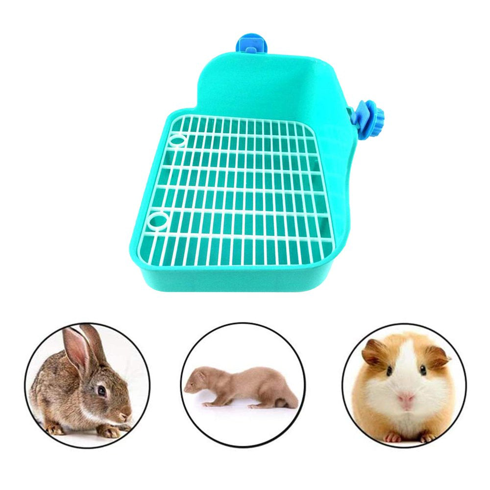 Rabbit Litter Box - Litter Box Cage Potty Trainer Rectangular Small Animals Pet Pan Cleaning Tool for Guinea Pigs Hamster Green Animals & Pet Supplies > Pet Supplies > Small Animal Supplies > Small Animal Bedding DYNWAVE   
