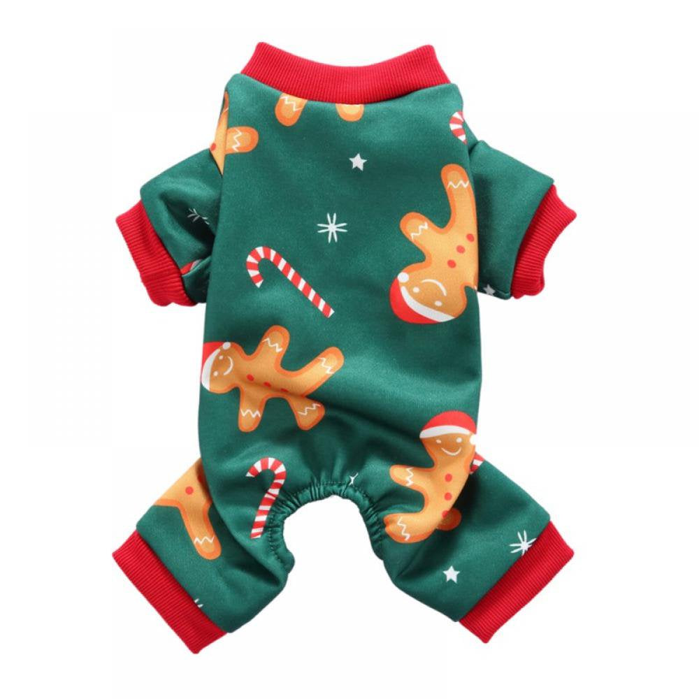 Summark Christmas Costume Cartoon Animal Fairy Dog Pajamas Pet Clothes Jumpsuit PJS Apparel Soft Green Animals & Pet Supplies > Pet Supplies > Dog Supplies > Dog Apparel Sunmark L Blue 
