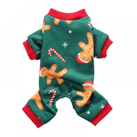 Summark Christmas Costume Cartoon Animal Fairy Dog Pajamas Pet Clothes Jumpsuit PJS Apparel Soft Green Animals & Pet Supplies > Pet Supplies > Dog Supplies > Dog Apparel Sunmark L Blue 