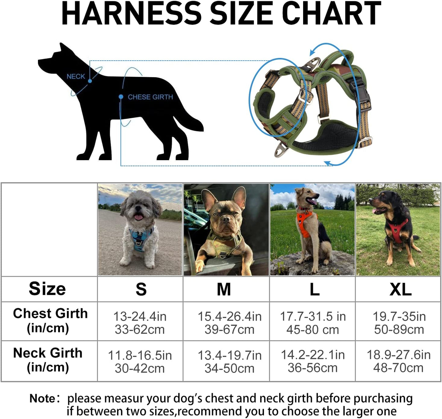 Dog Harness for Large Dogs No Pull with Handle 2 Metal Leash Clips, Adjustable Reflective Puppy Harness, Breathable Camo Oxford Padded Vest Easy Control Front Clip for Medium Large Dogs Animals & Pet Supplies > Pet Supplies > Dog Supplies > Dog Apparel Dociote   