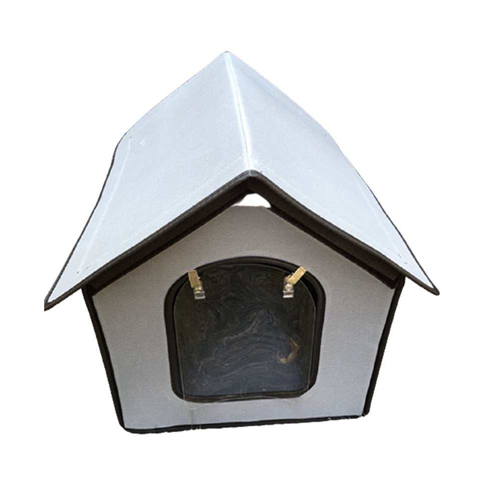 Leaveforme Pet House Waterproof Villa Cat Little Kennel Collapsible Dog Shelter for Outdoor Animals & Pet Supplies > Pet Supplies > Dog Supplies > Dog Houses leaveforme Grey M  