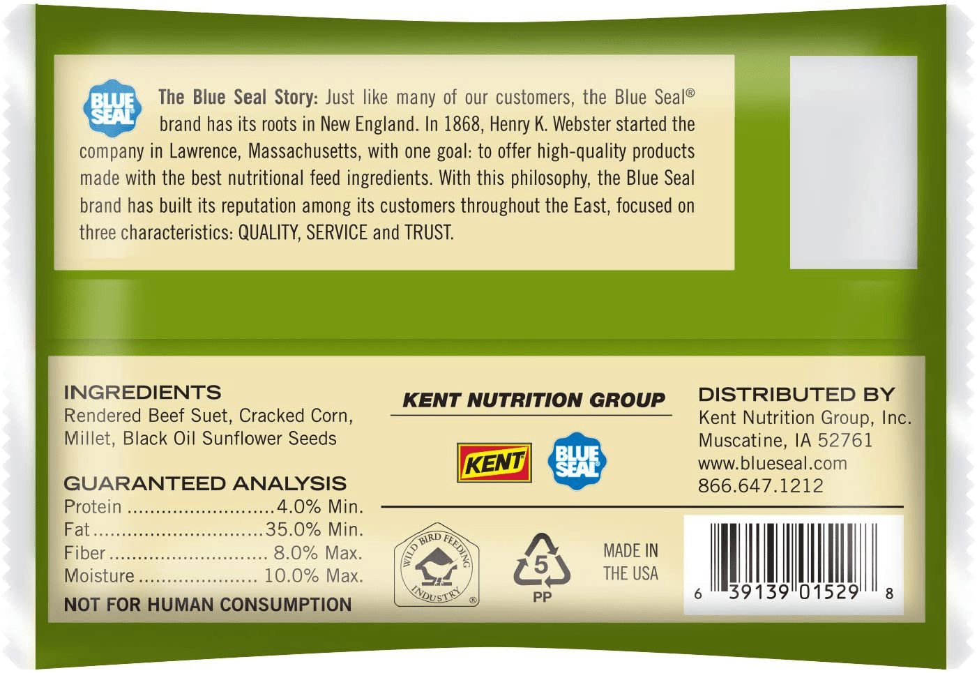 11Oz Year round Premium High Energy Bird Suet Cake 12Pk Animals & Pet Supplies > Pet Supplies > Bird Supplies > Bird Food Blue Seal   