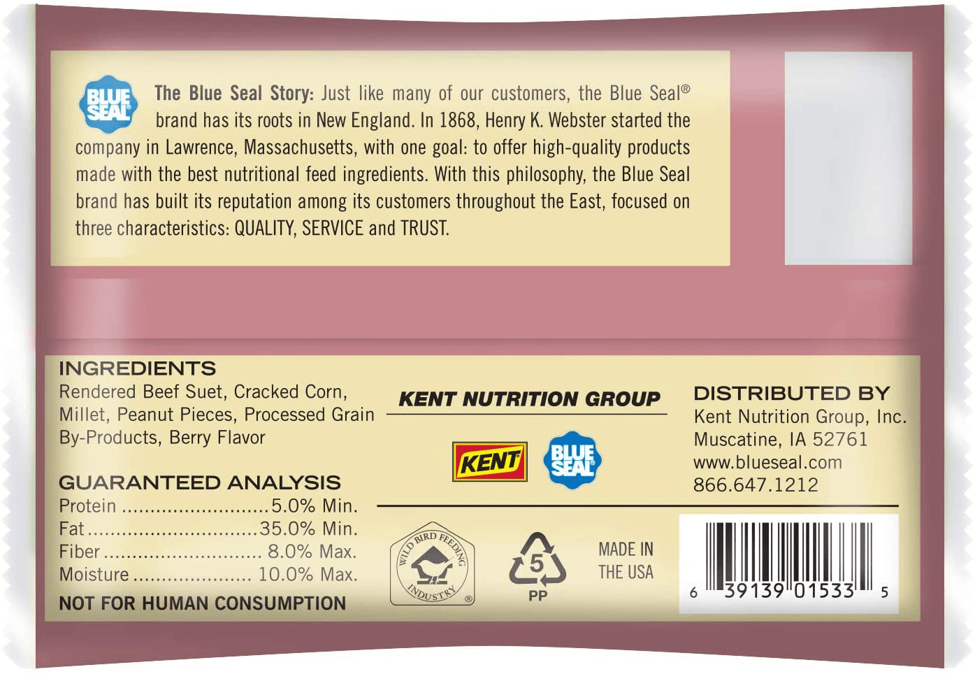 11Oz Year round Premium Nuts & Berry Bird Suet Cake 12Pk Animals & Pet Supplies > Pet Supplies > Bird Supplies > Bird Food Blue Seal   