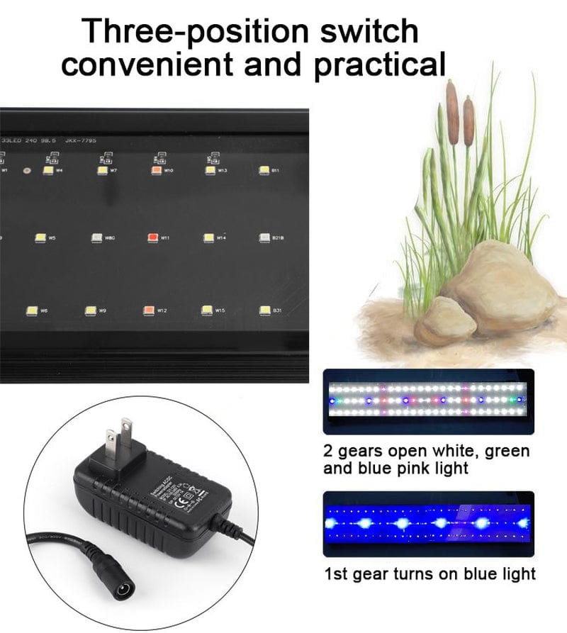 12"-48" LED Light Aquarium Fish Bowl Fish Tank 0.5W Full Spectrum Plant Marine with Extendable Bracket Animals & Pet Supplies > Pet Supplies > Fish Supplies > Aquarium Lighting Areyourshop   