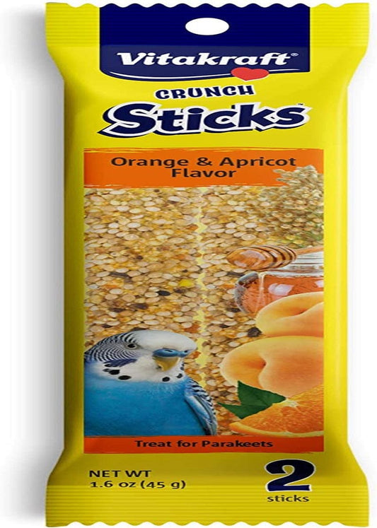 12 Count (6 X 2 Ct) Vitakraft Crunch Sticks Parakeet Treat Orange and Apricot Flavor Animals & Pet Supplies > Pet Supplies > Bird Supplies > Bird Treats Vitakraft   