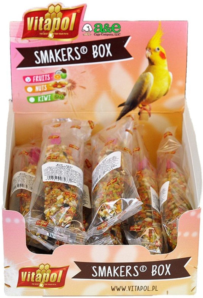 12 Count AE Cage Company Smakers Cockatiel Fruit Treat Sticks Animals & Pet Supplies > Pet Supplies > Bird Supplies > Bird Treats A&E Cage Company 36 count (3 x 12 ct)  