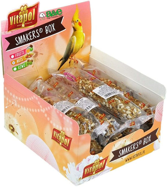 12 Count AE Cage Company Smakers Cockatiel Nut Treat Sticks Animals & Pet Supplies > Pet Supplies > Bird Supplies > Bird Treats A&E Cage Company 12 ct  