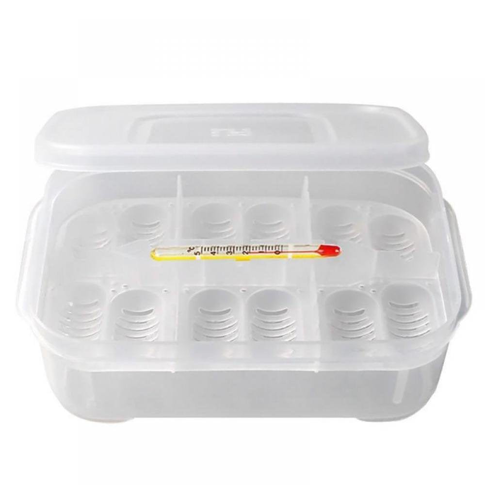 12 Grids Reptiles Eggs Incubator Tray, Amphibians Hatchery Box with Thermometer, Reptile Breeding Box, Incubation Box for Hatching Snake, Lizards, Turtle, Gecko Egg Animals & Pet Supplies > Pet Supplies > Reptile & Amphibian Supplies > Reptile & Amphibian Substrates Angmile   