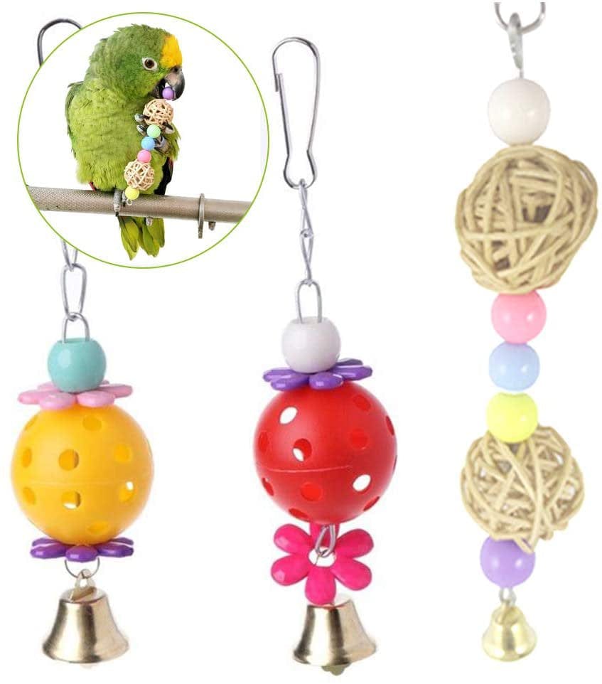 12 Packs Bird Parrot Swing Chewing Toys - Hanging Bell Birds Cage Toys Suitable for Small Parakeets, Cockatiel, Conures,Finches,Budgie,Macaws, Parrots, Love Birds Animals & Pet Supplies > Pet Supplies > Bird Supplies > Bird Toys JosLiki   