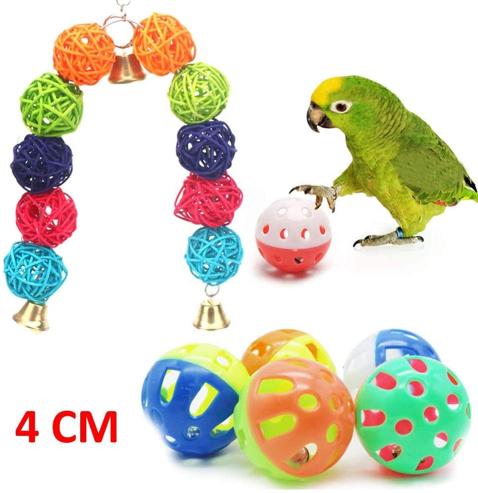 12 Packs Bird Parrot Swing Chewing Toys - Hanging Bell Birds Cage Toys Suitable for Small Parakeets, Cockatiel, Conures,Finches,Budgie,Macaws, Parrots, Love Birds Animals & Pet Supplies > Pet Supplies > Bird Supplies > Bird Toys JosLiki   