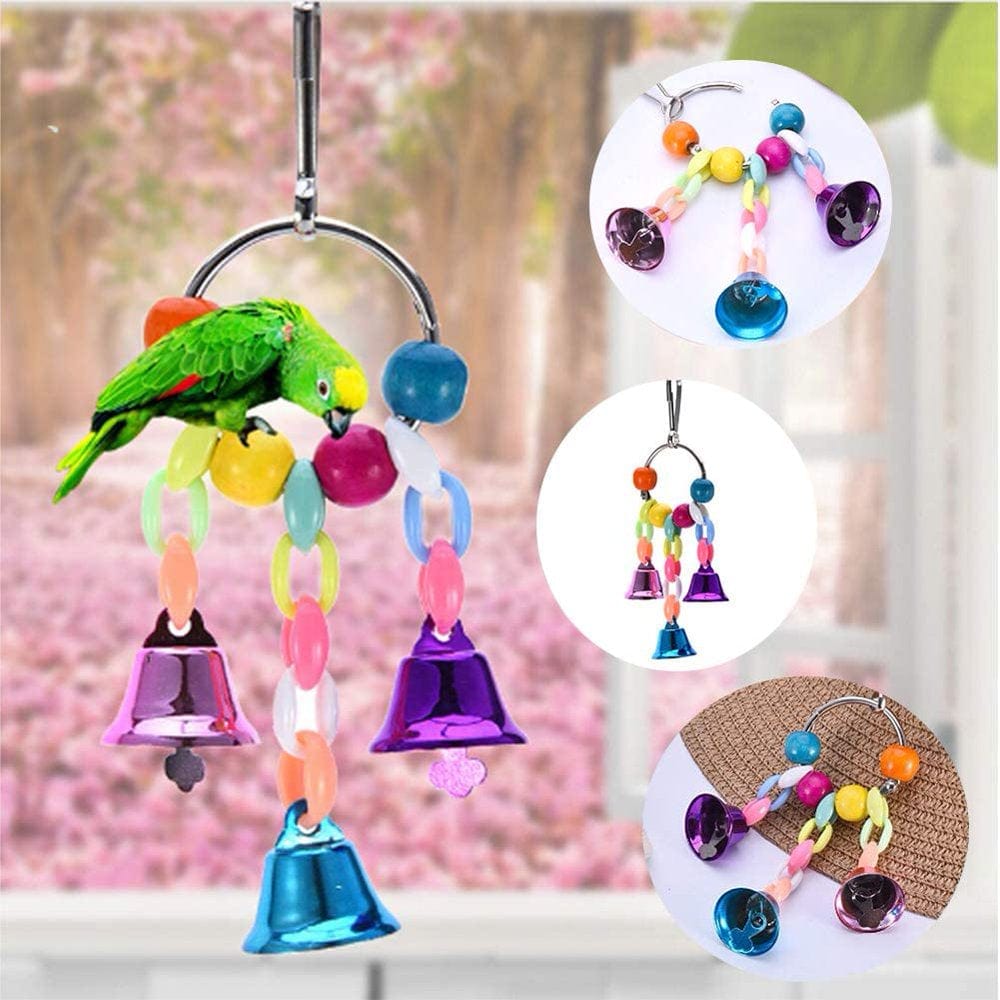 12 Packs Bird Parrot Swing Chewing Toys - Hanging Bell Birds Cage Toys Suitable for Small Parakeets, Cockatiel, Conures,Finches,Budgie,Macaws, Parrots, Love Birds Animals & Pet Supplies > Pet Supplies > Bird Supplies > Bird Toys JosLiki   