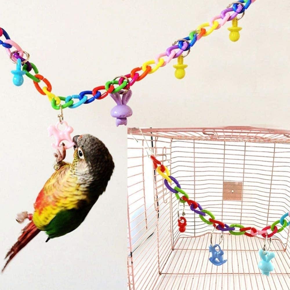 12 Packs Bird Parrot Swing Chewing Toys - Hanging Bell Birds Cage Toys Suitable for Small Parakeets, Cockatiel, Conures,Finches,Budgie,Macaws, Parrots, Love Birds Animals & Pet Supplies > Pet Supplies > Bird Supplies > Bird Toys JosLiki   