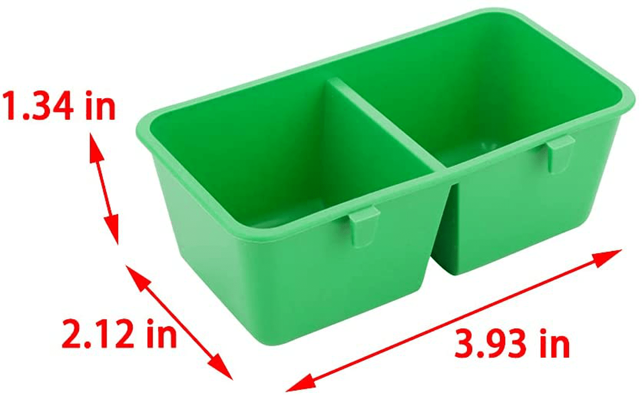 12 Pcs Bird Plastic Feeder, 2-In-1 Double Trough Bird Seed Food Feeding Dish for Poultry Pigeon Parrot Parakeet Budgie Cage Animals & Pet Supplies > Pet Supplies > Bird Supplies > Bird Cage Accessories DQITJ   