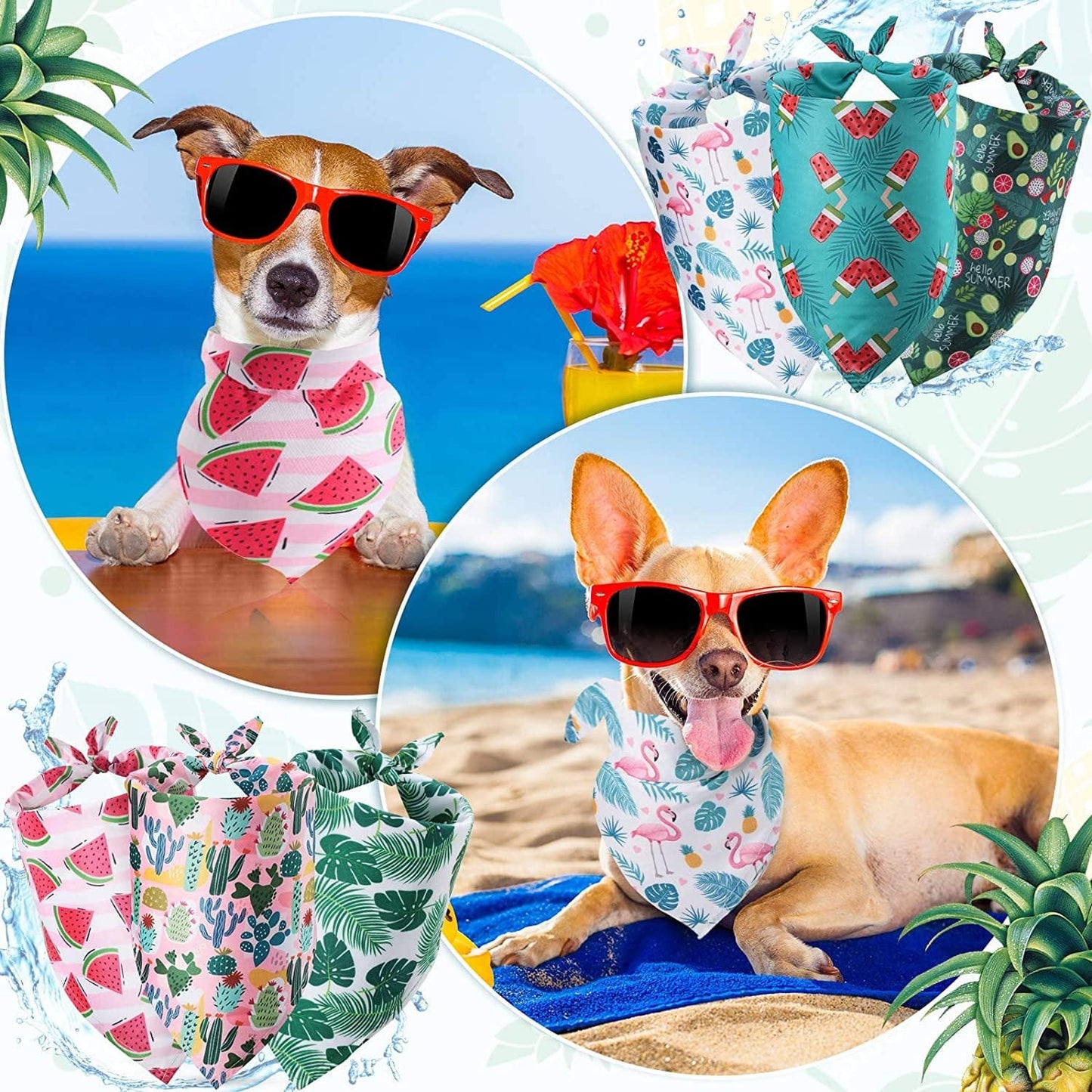 12 Pieces Dog Bandana Scarf Washable Triangular Bibs Pet Adjustable Washable Kerchief Dog Bandana for Small and Large Dogs(Summer Patterns) Animals & Pet Supplies > Pet Supplies > Dog Supplies > Dog Apparel Weewooday   