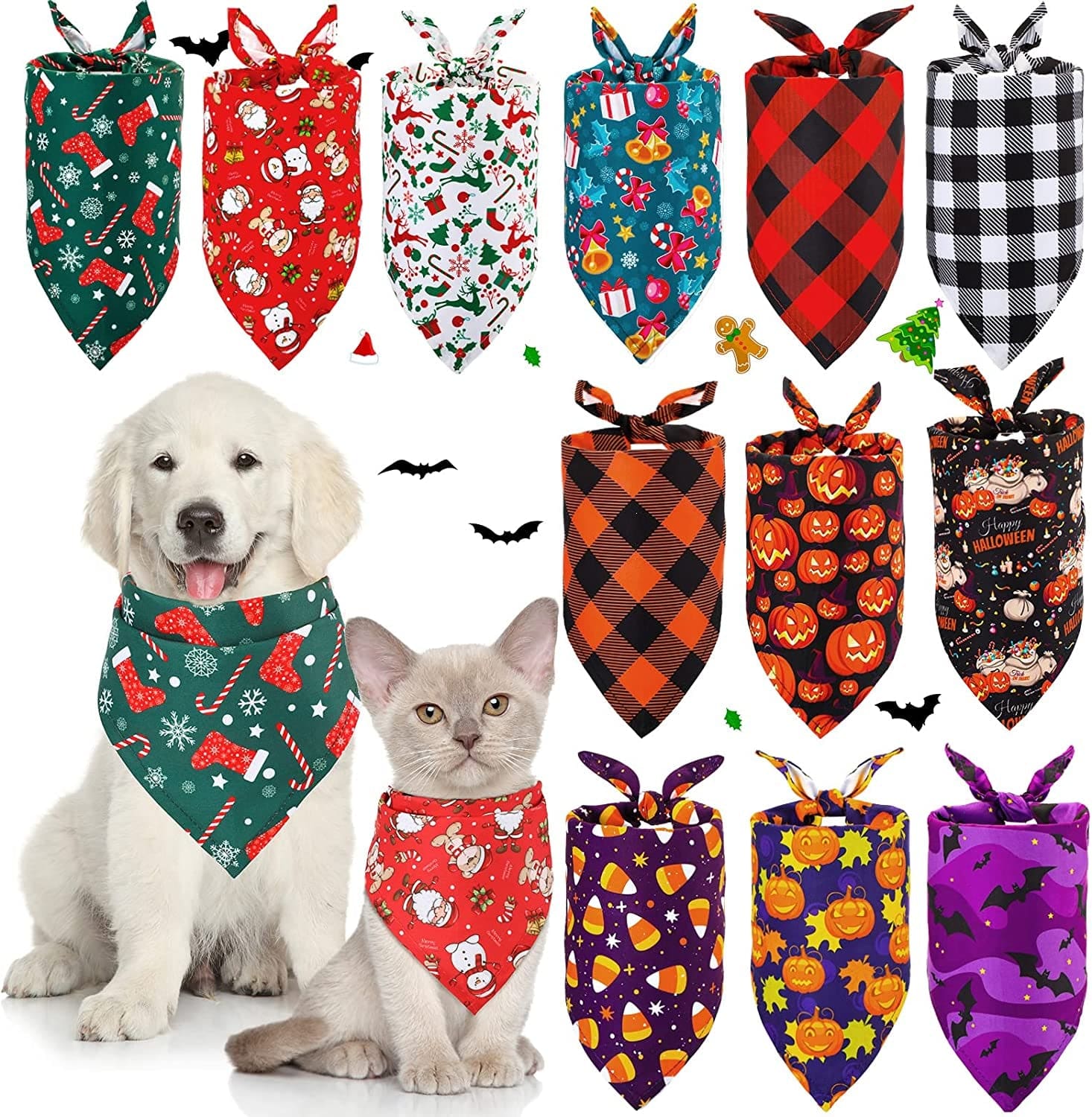 12 Pieces Dog Bandana Scarf Washable Triangular Bibs Pet Adjustable Washable Kerchief Dog Bandana for Small and Large Dogs(Summer Patterns) Animals & Pet Supplies > Pet Supplies > Dog Supplies > Dog Apparel Weewooday Festival Patterns  