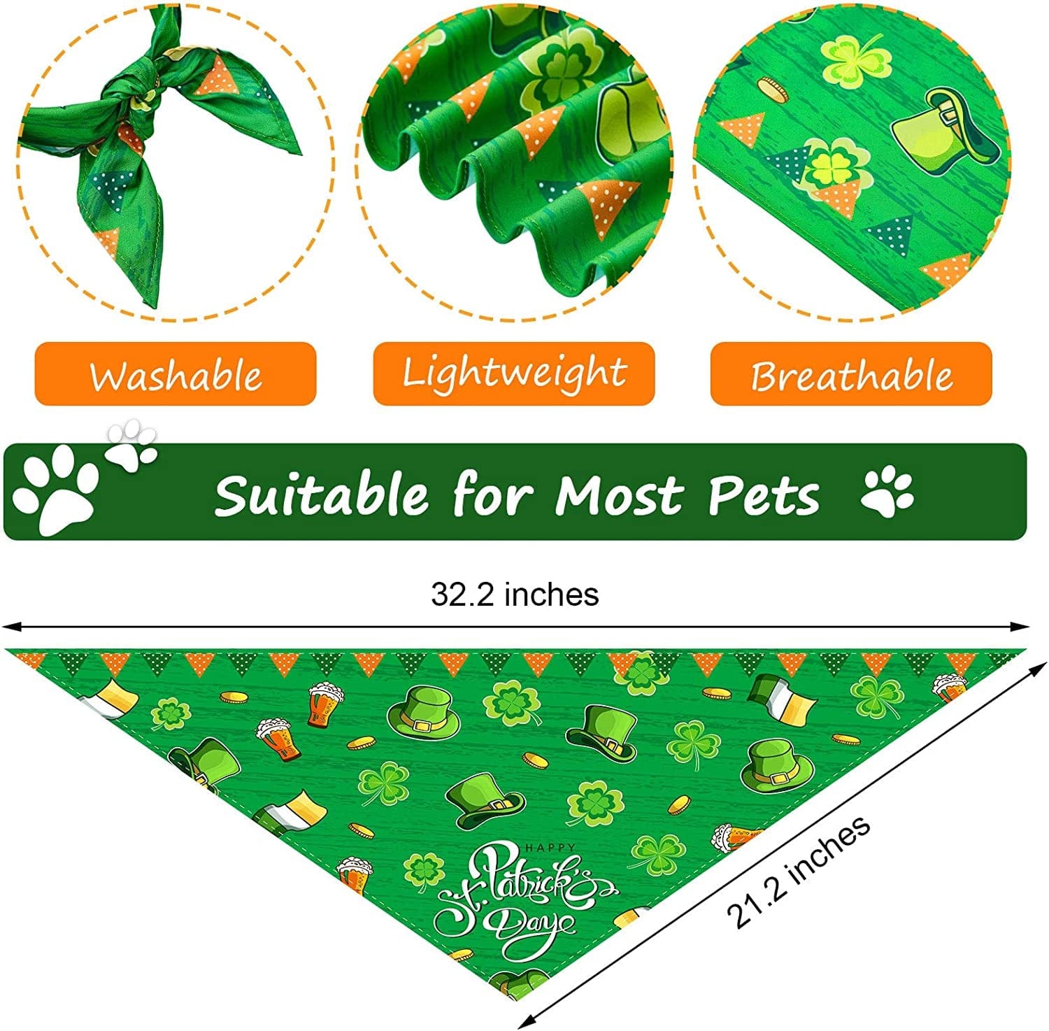 12 Pieces Holiday Dog Bandanas Valentine St. Patricks Day Easter Dog Scarf Birthday Summer Hawaii Daily Festival Costume Supply Pets Dog Scarf Bandana for Dogs Cats Pets Costume (Large) Animals & Pet Supplies > Pet Supplies > Dog Supplies > Dog Apparel Xuniea   