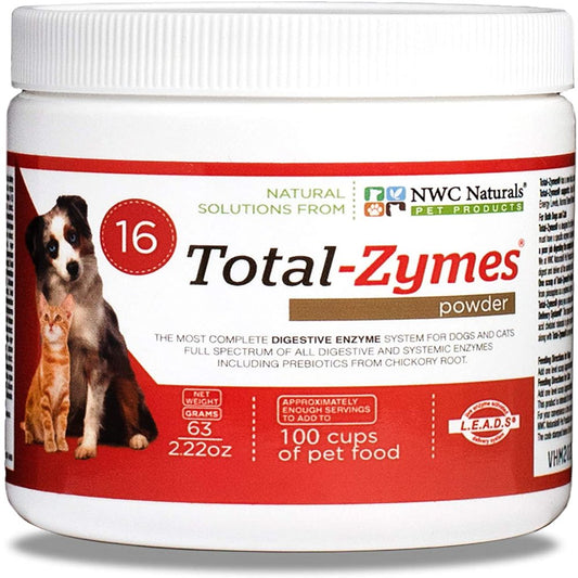NWC Naturals- Total-Zymes - Enzymes for Canines and Felines - Treats 100 Cups of Pet Food (Vegetarian Formula)