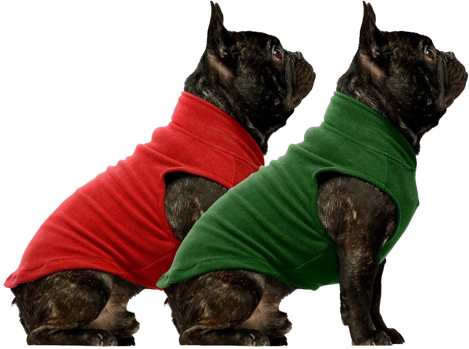 Fitwarm 3 Pack Classic Fleece Dog Sweater, Turtleneck Dog Sweatshirt, Dog Winter Clothes for Small Dogs Boy Girl, Pet Pullover Jumper, Cat Apparel, Blue, Grey, Navy, Small Animals & Pet Supplies > Pet Supplies > Dog Supplies > Dog Apparel Fitwarm Red-Green XX-Large 