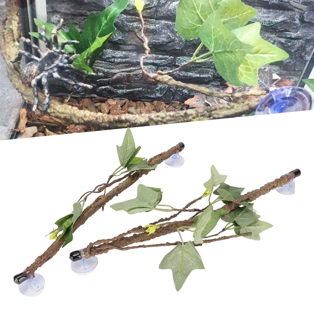 Spptty Reptile Tree Branch,Reptile Corner Branch Terrarium Plant Decoration with Suction Cups for Amphibian Lizard Snake Climbing,Reptile Corner Tree Branch Animals & Pet Supplies > Pet Supplies > Small Animal Supplies > Small Animal Habitat Accessories Spptty   