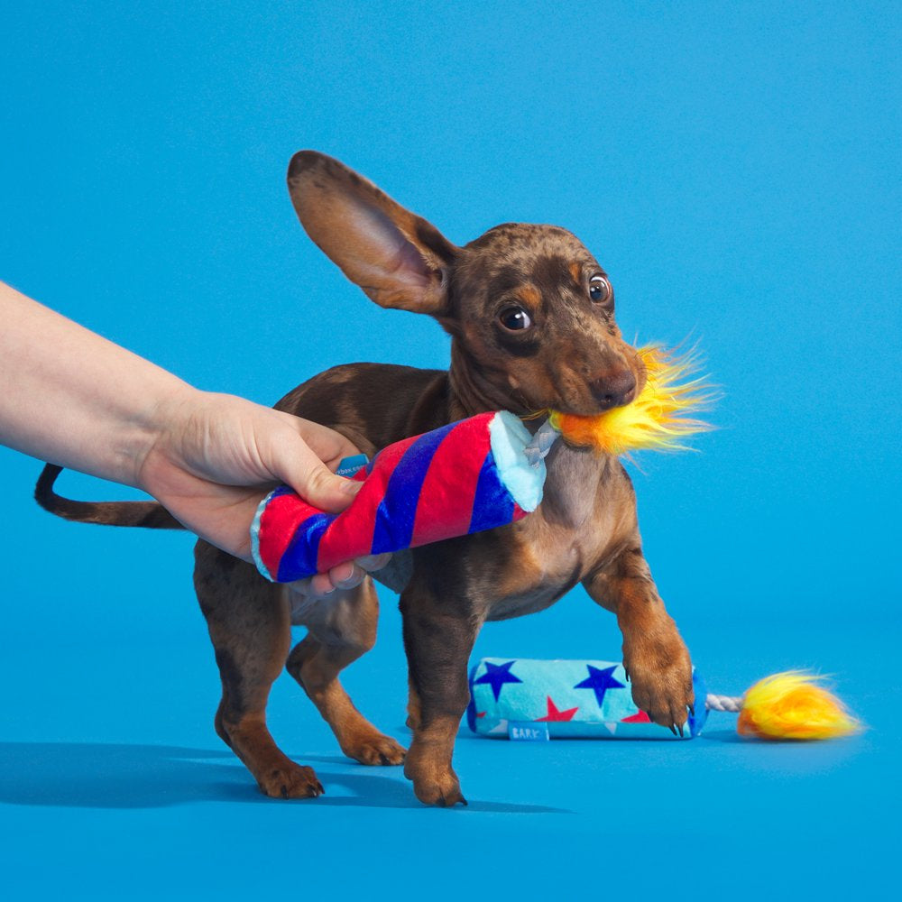 BARK Pup-Pup Fireworks - 2 Yankee Doodle Dog Toys, XS-S Dogs, with T-Shirt Rope Great for Tug-O-War Animals & Pet Supplies > Pet Supplies > Dog Supplies > Dog Toys BARK   