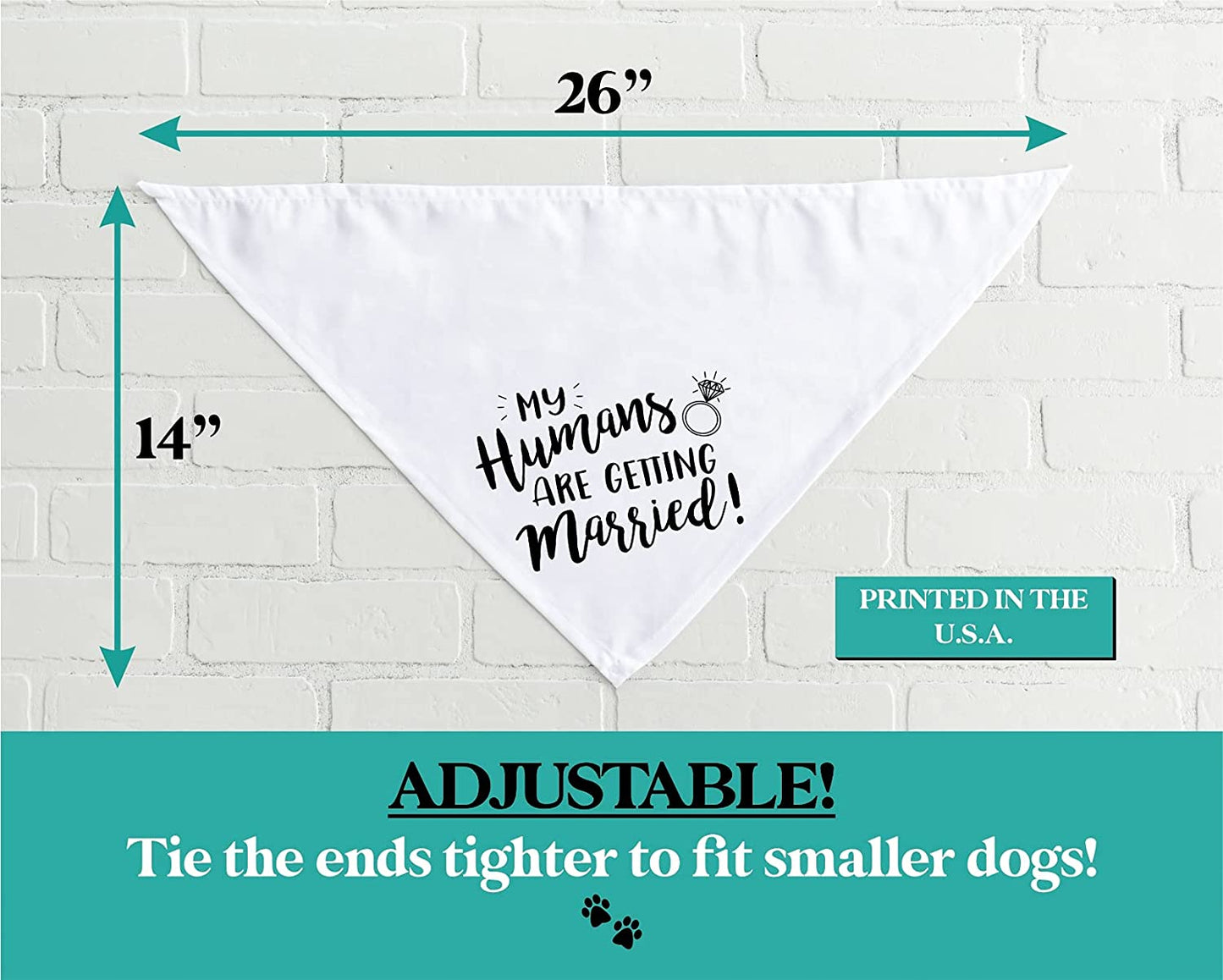 My Humans Are Getting Married Dog Bandana, Wedding Dog Bandana, Dog Engagement Announcement, Wedding Photo Prop, Pet Scarf, Pet Accessories Animals & Pet Supplies > Pet Supplies > Dog Supplies > Dog Apparel Moonwake Designs Co   