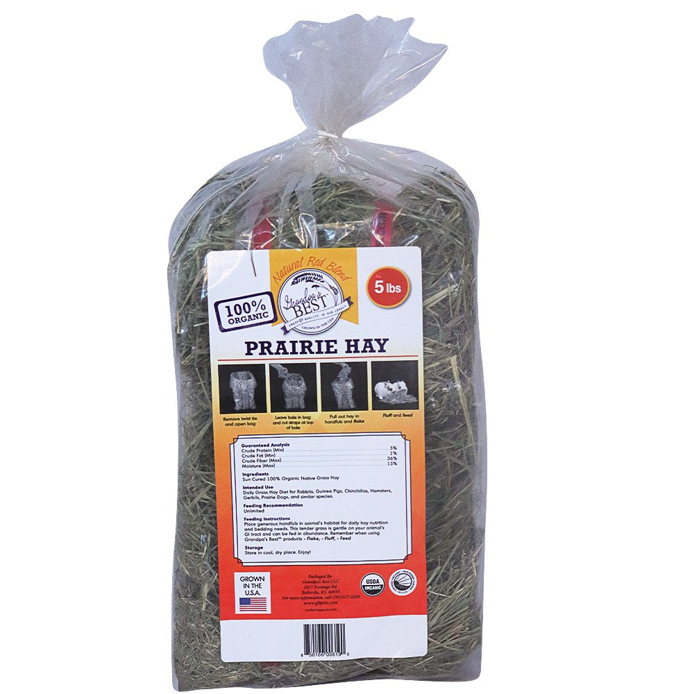 Grandpa'S Best Certified Organic Prairie Hay - 5 Lb Mini Bale Animals & Pet Supplies > Pet Supplies > Small Animal Supplies > Small Animal Food Grandpa's Best LLC   