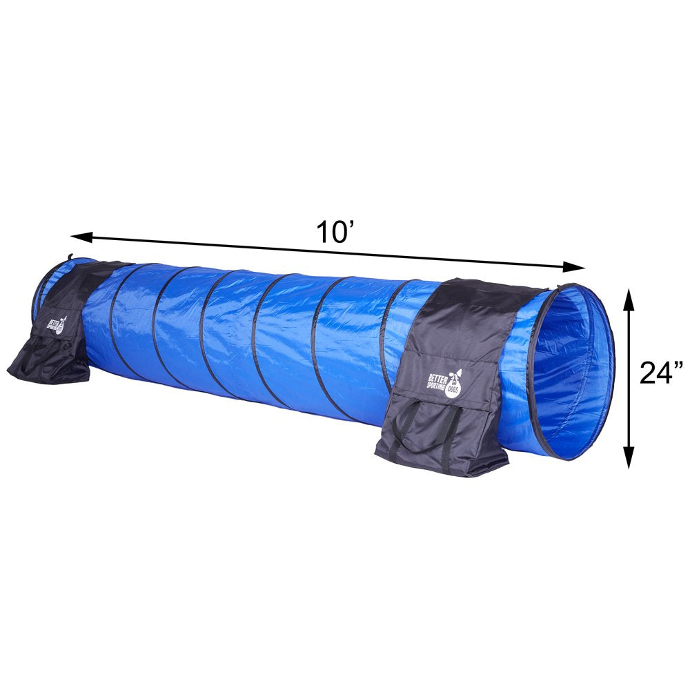 Better Sporting Dogs 3 Pc Dog Agility Equipment | Bar Jump | Tire Jump | 10’ Tunnel & Bags